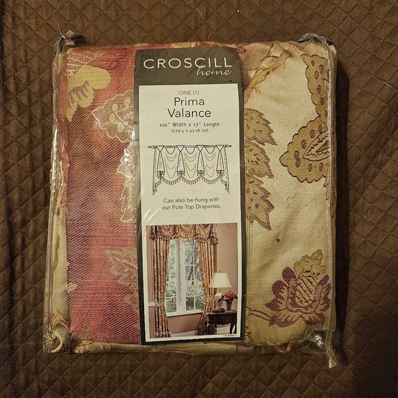 RARE CROSCILL OLIMPIA FLORAL FLOWER 110"x17" PRIMA VALANCE WINDOW TREATMENT - Picture 13 of 14